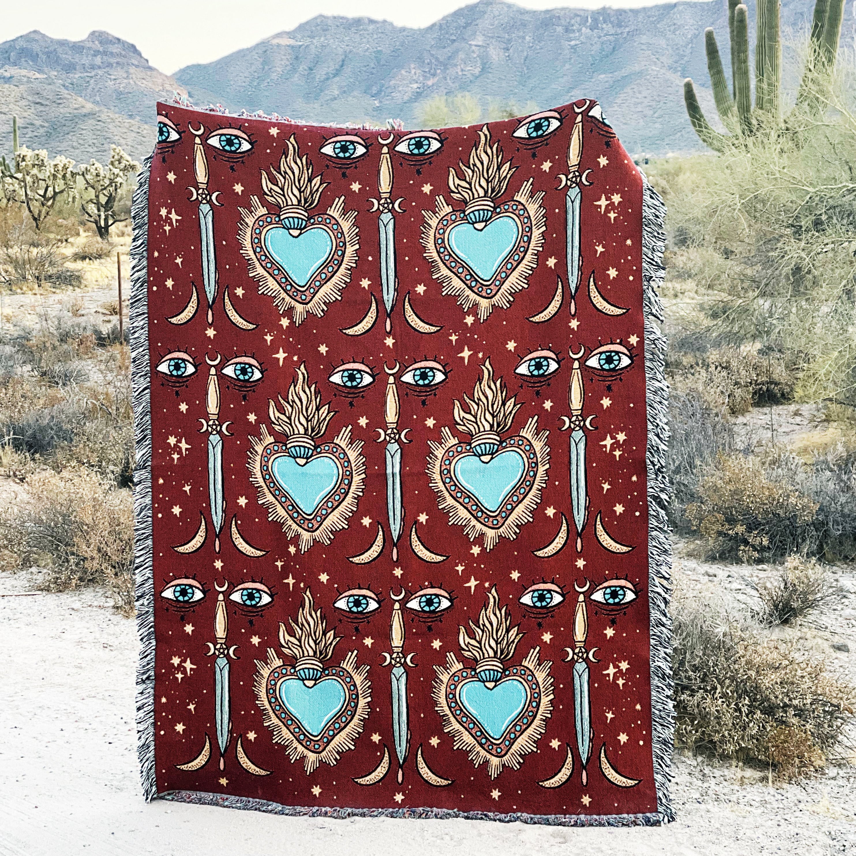 SACRED HEART // WOVEN FRINGE BLANKET