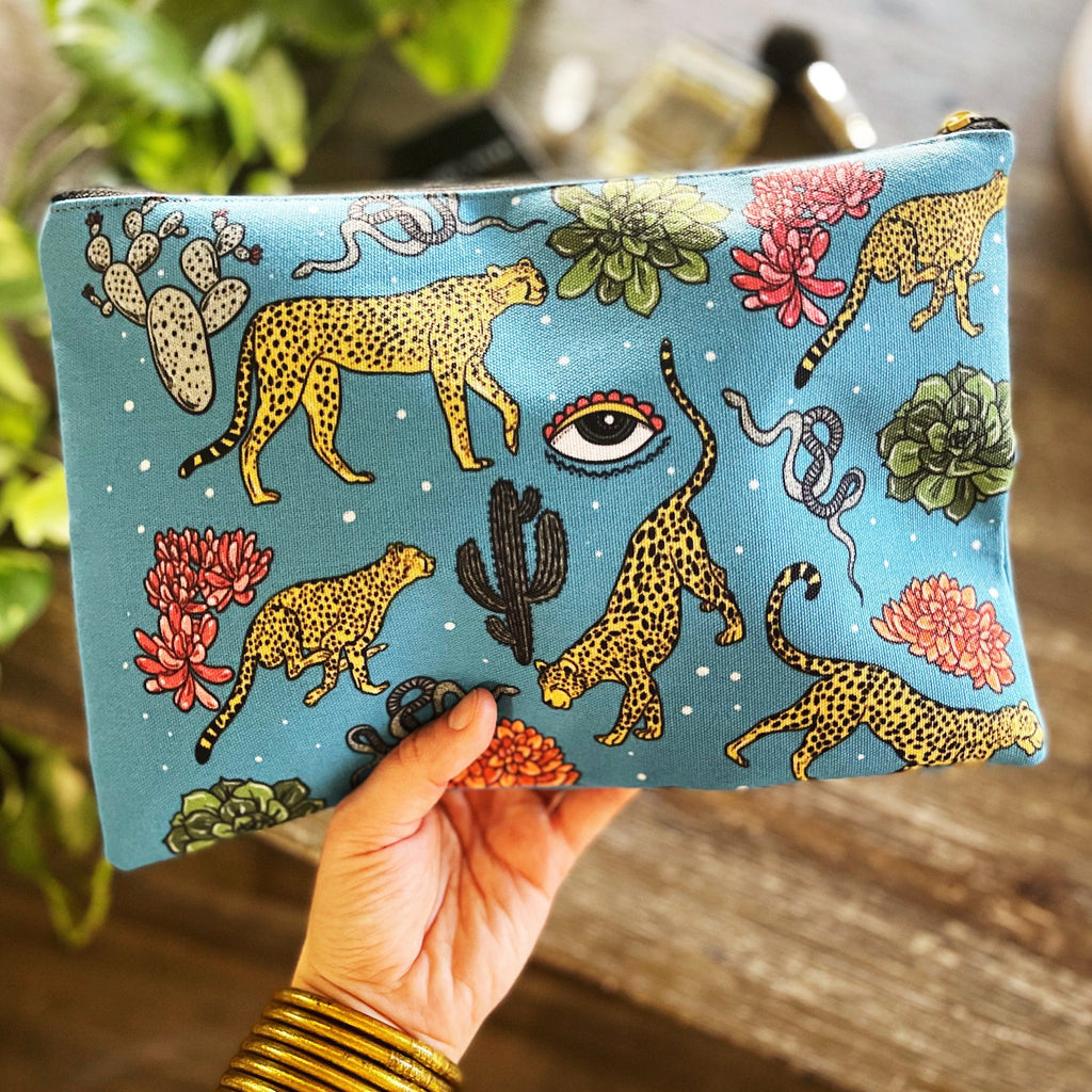 DESERT LEOPARD // COSMETIC ZIP POUCH