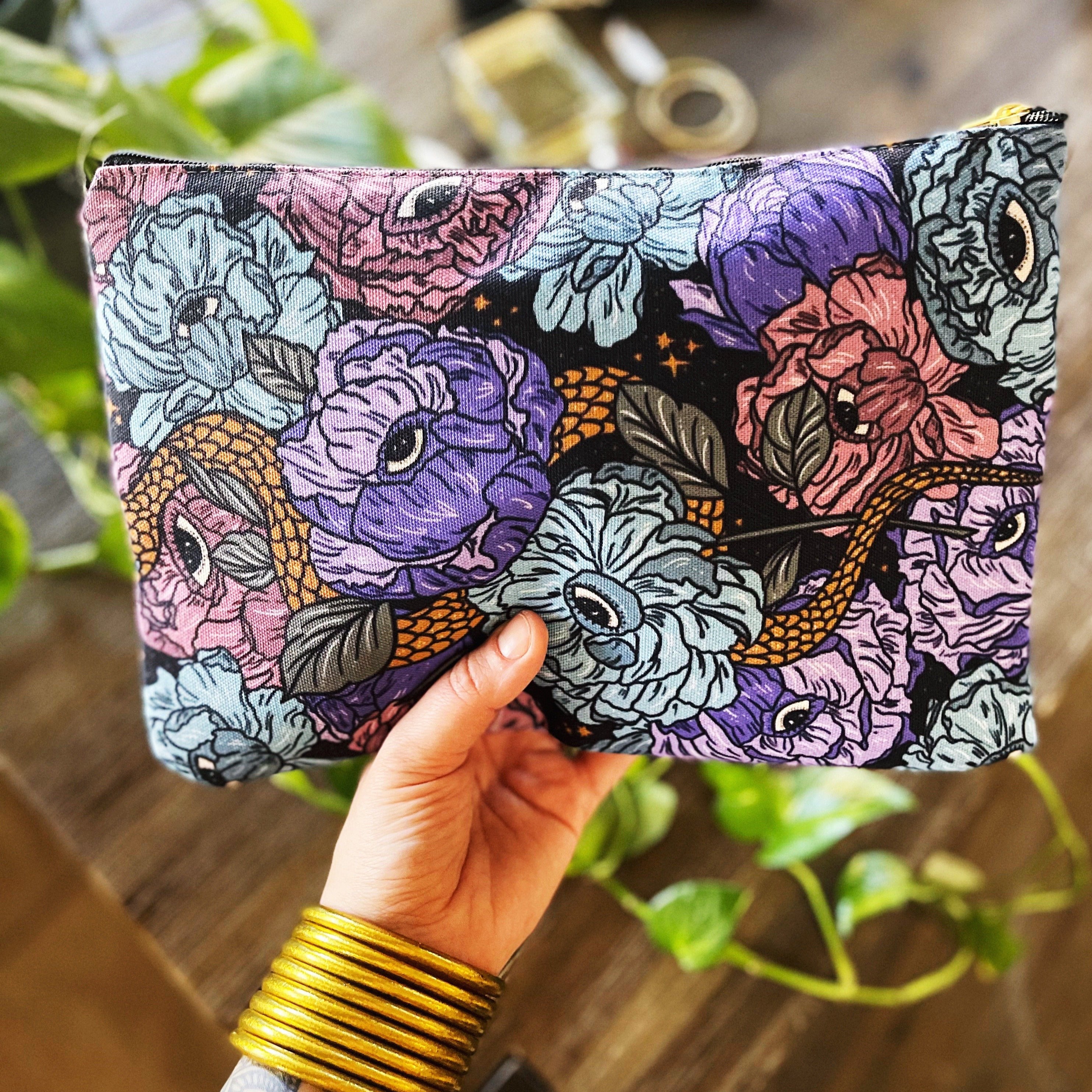 GOTHIC FLORAL // COSMETIC ZIP POUCH