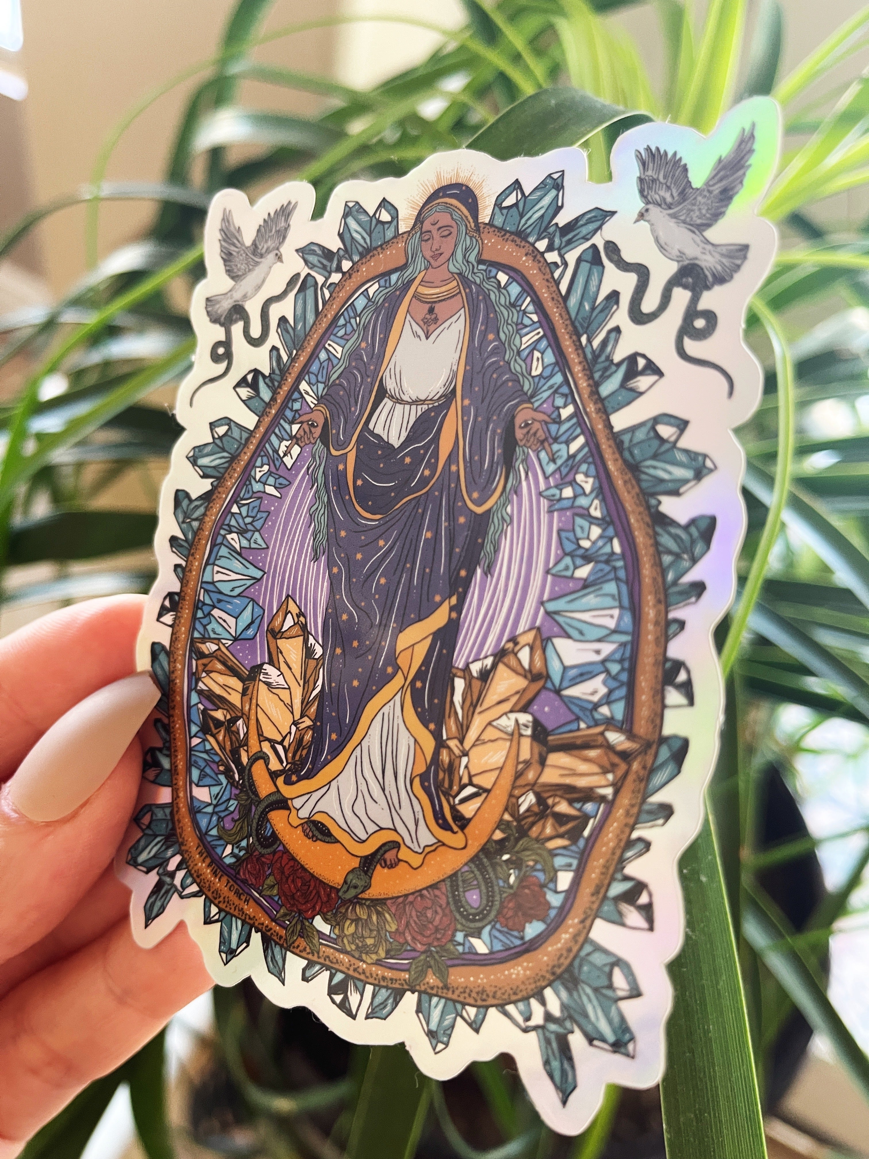 VIRGIN MARY / GUADALUPE « HOLOGRAPHIC STICKER »