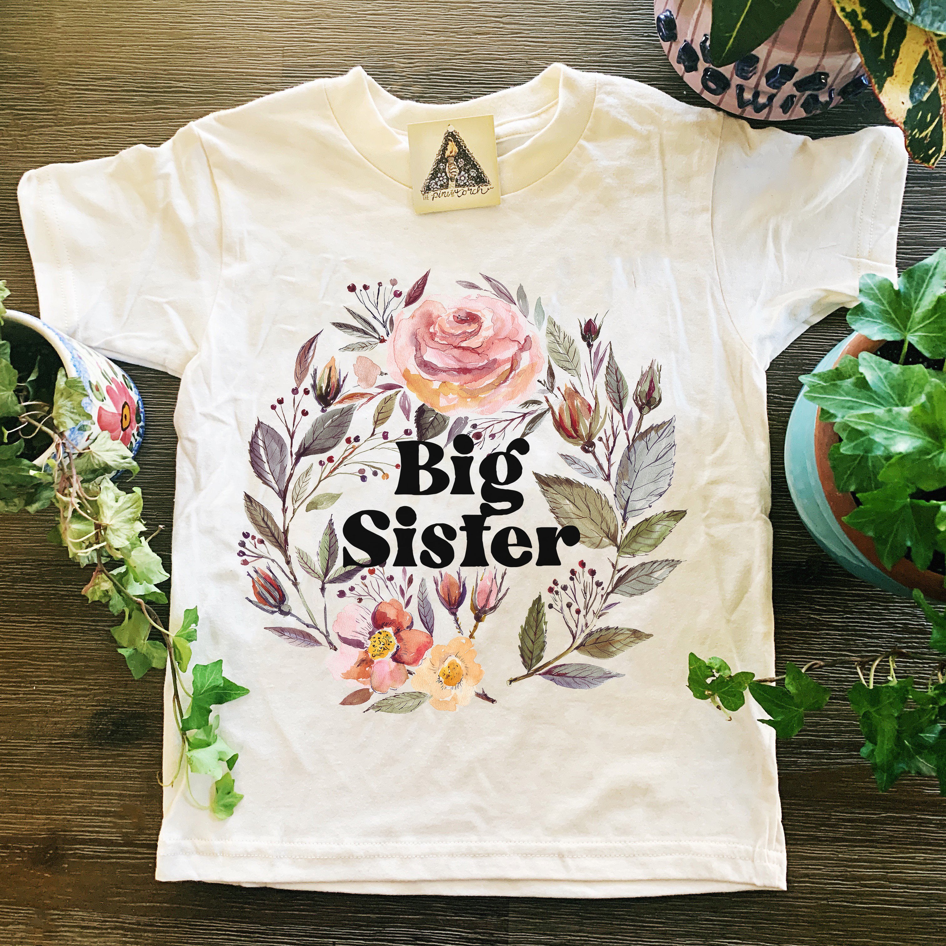 « BIG SISTER WITH ROSES » KID'S TEE