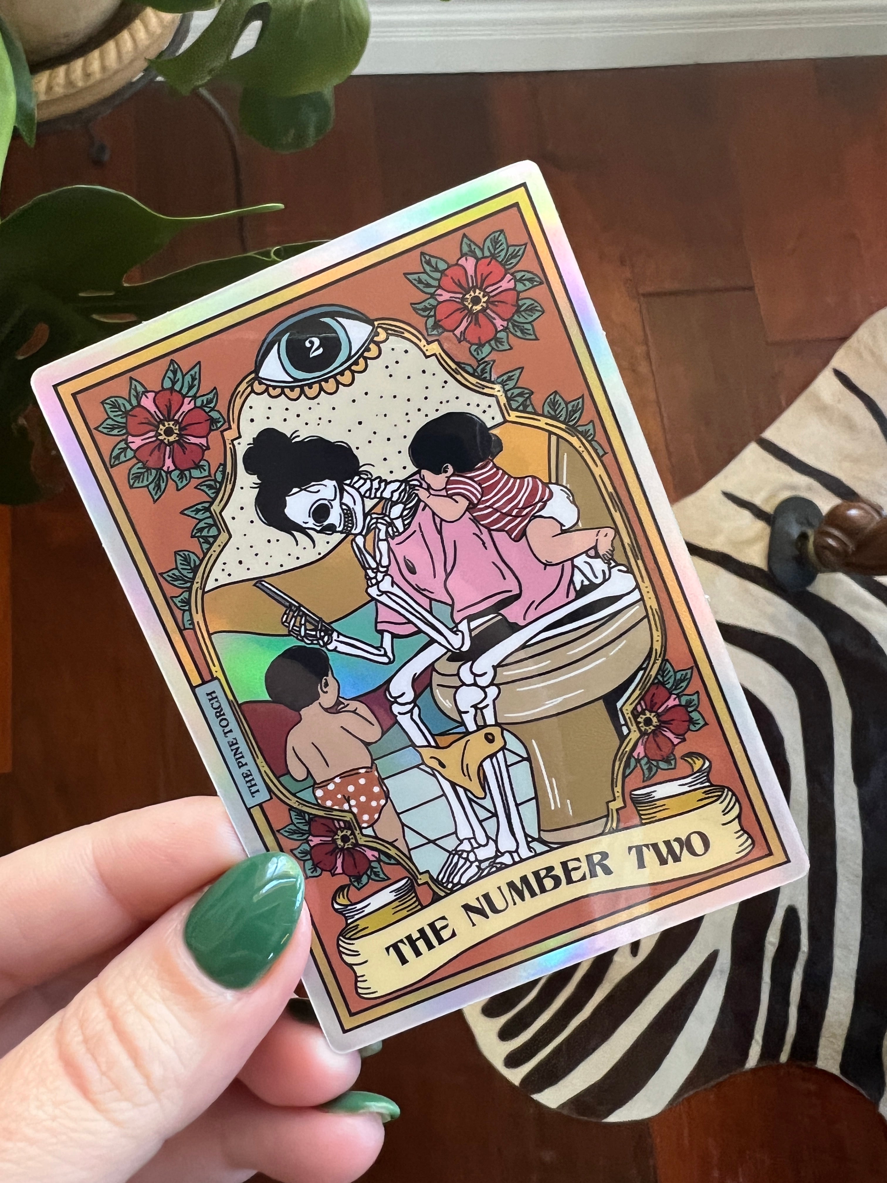 THE NUMBER 2 TAROT « HOLOGRAPHIC STICKER »
