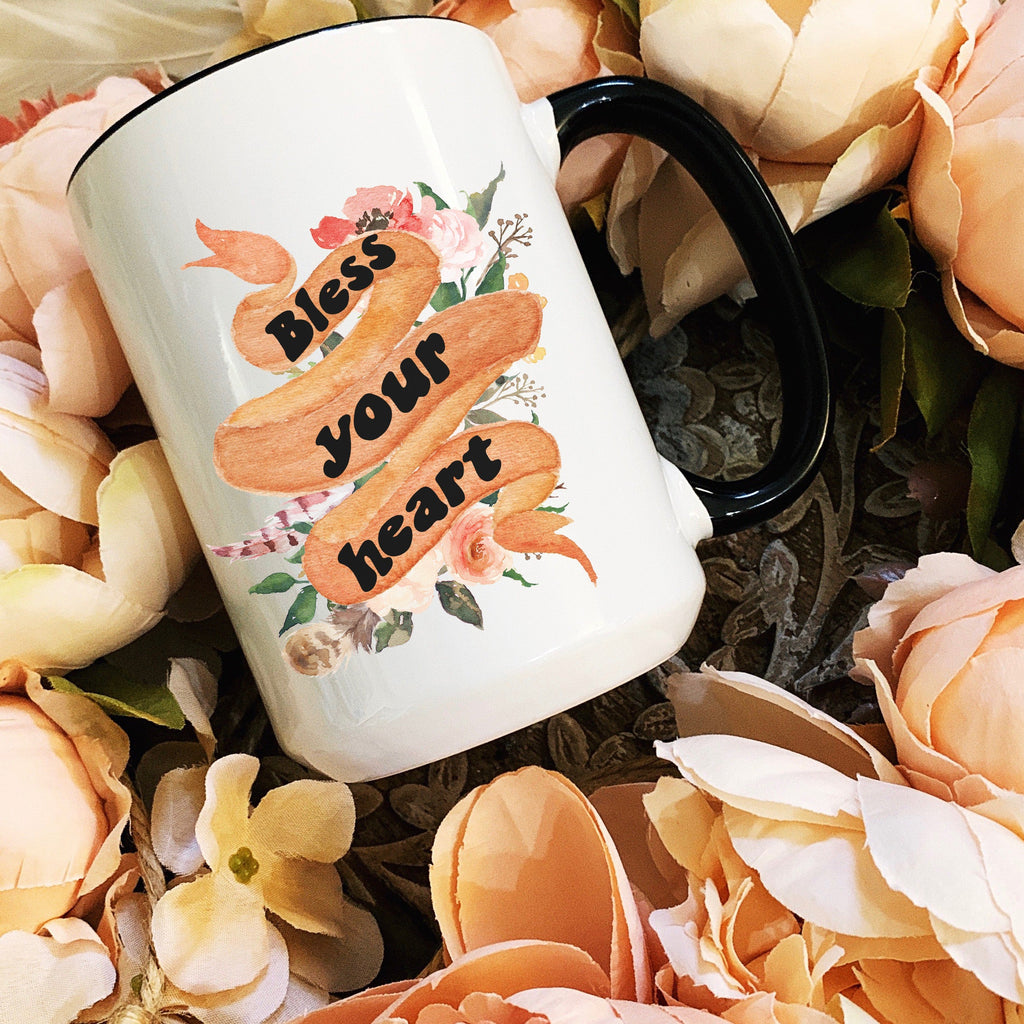 BLESS YOUR HEART // BLACK RIM MUG
