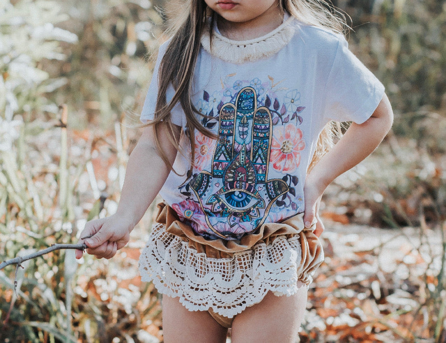 SPECIAL EDITION « BOHEMIAN DREAMS BOX » BLOOMERS, HAMSA TEE, HAMSA TOPKNOT