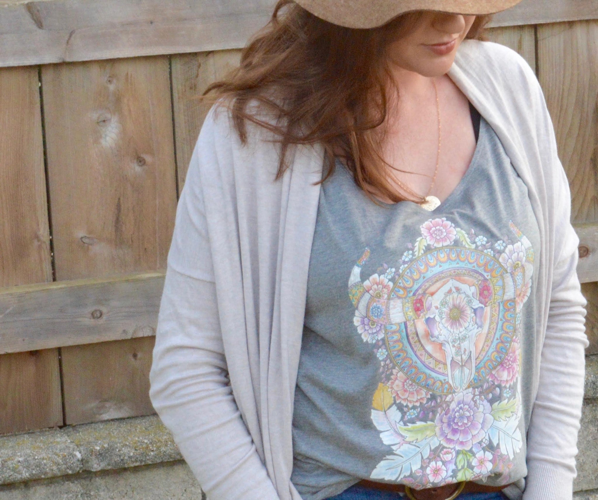 « BULL SKULL MANDALA » WOMEN'S SLOUCHY TANK