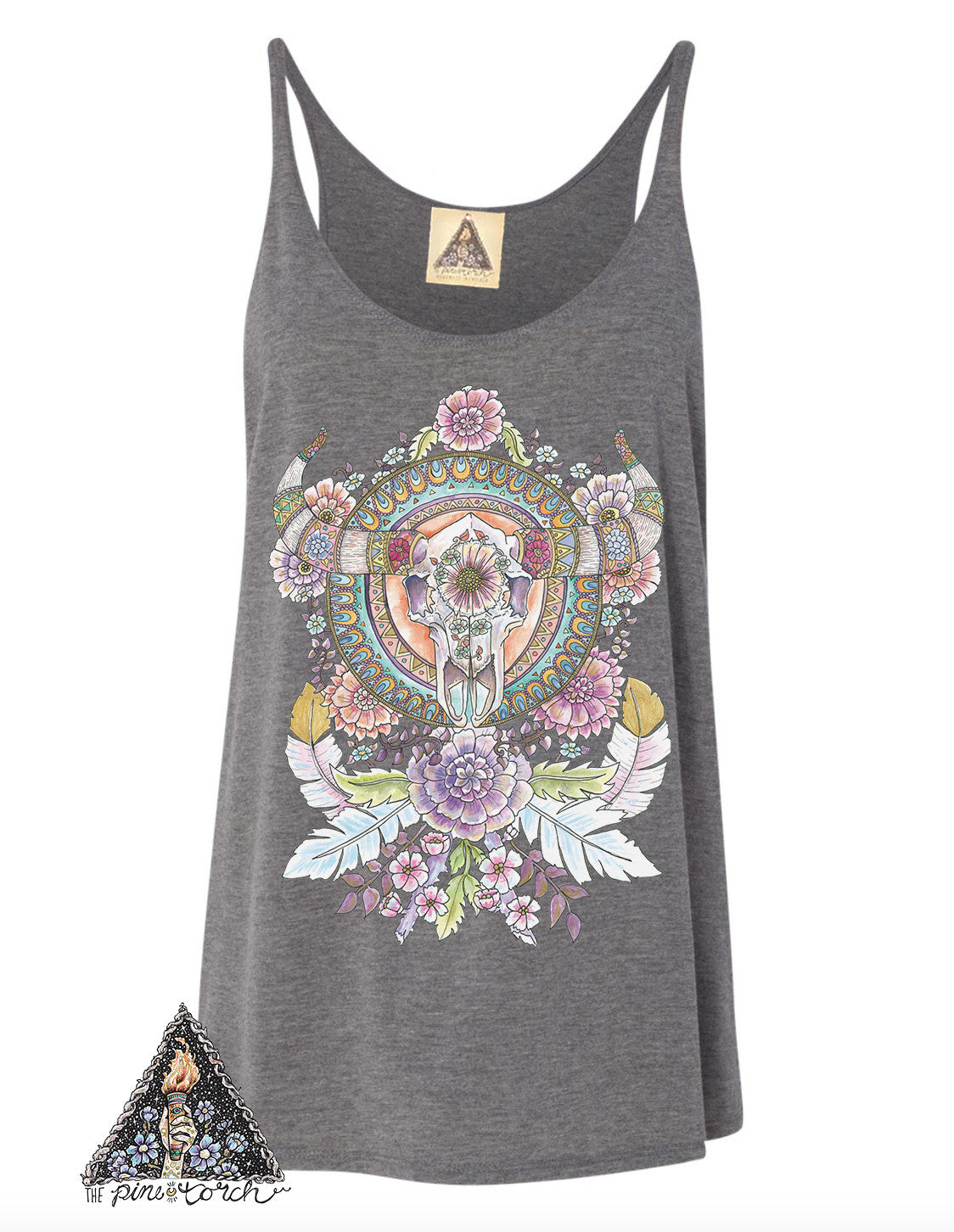 « BULL SKULL MANDALA » WOMEN'S SLOUCHY TANK