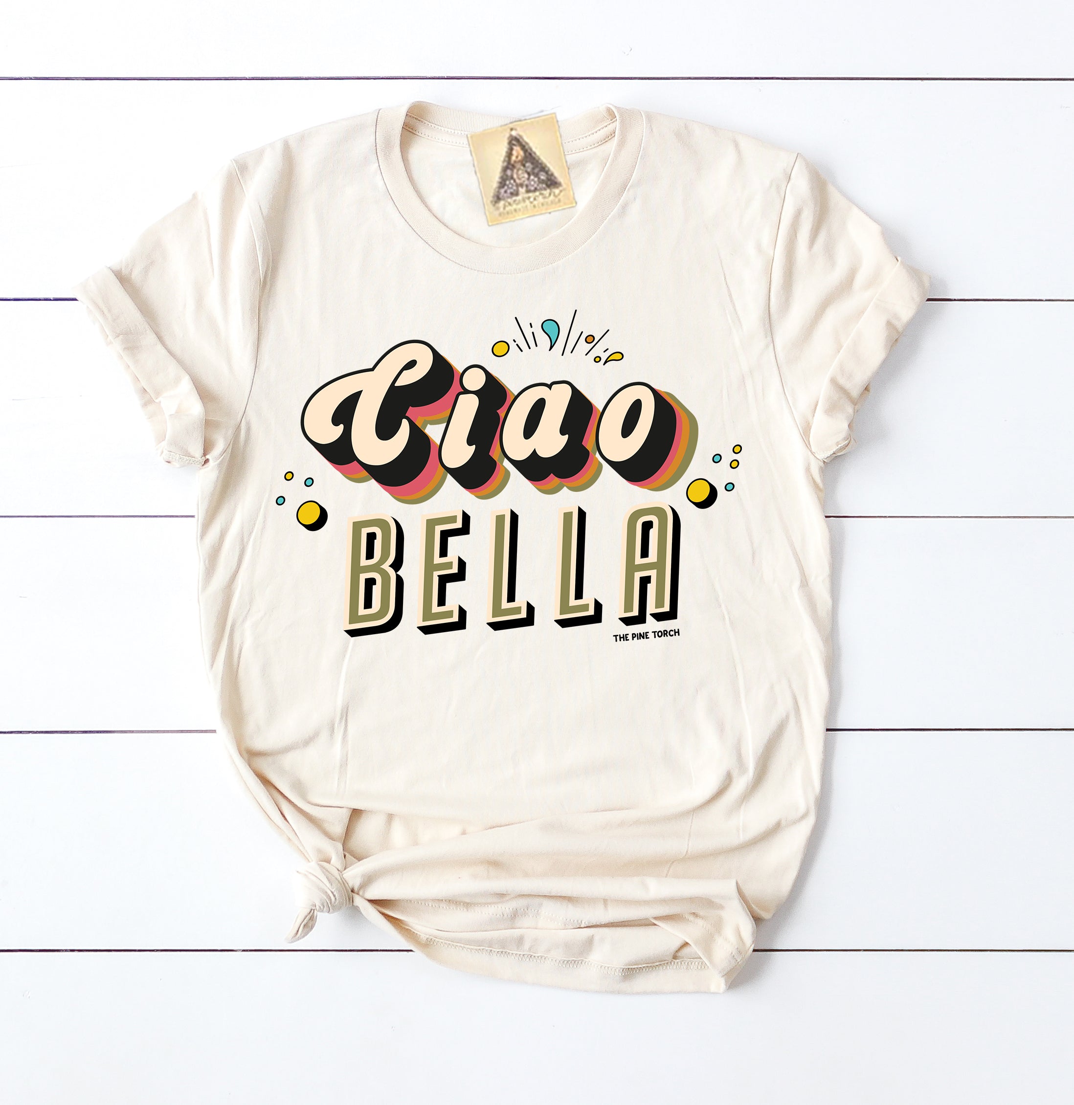 « CIAO BELLA » CREAM UNISEX TEE