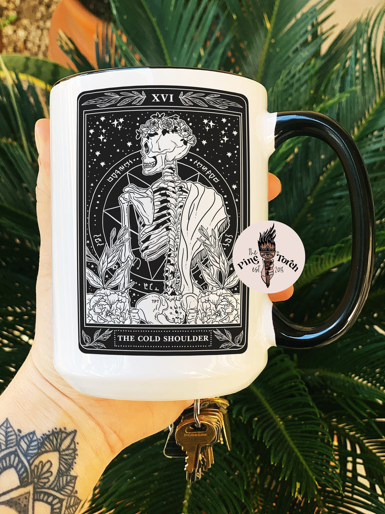 THE COLD SHOULDER (BW) // BLACK RIM MUG
