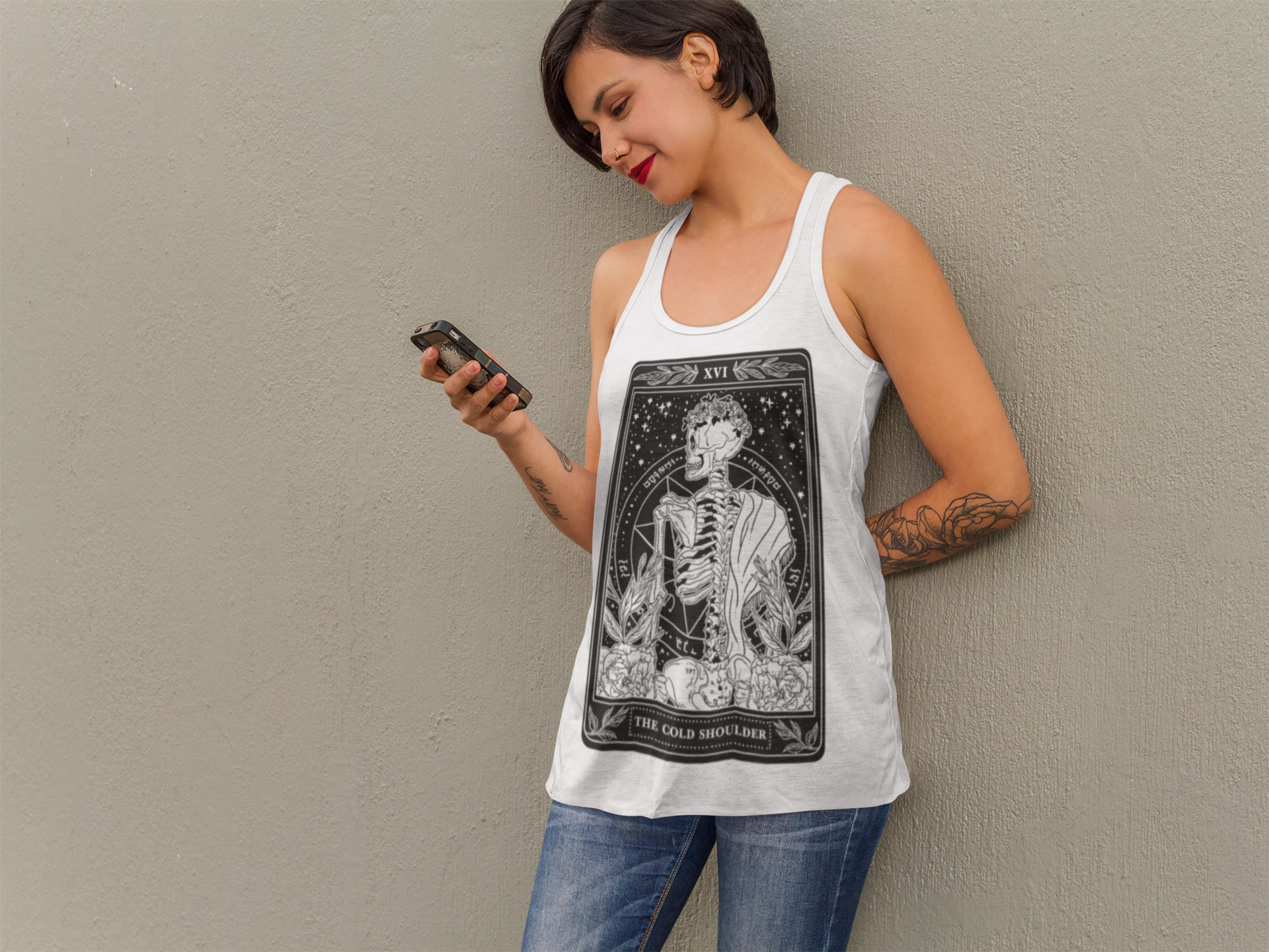 « THE COLD SHOULDER » WOMEN'S SLOUCHY or RACERBACK TANK