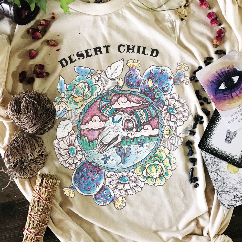 « DESERT CHILD » CREAM UNISEX TEE