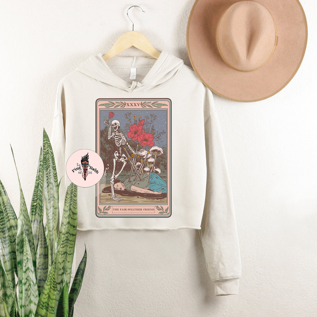 « THE FAIR-WEATHER FRIEND » CREAM CROP HOODIE