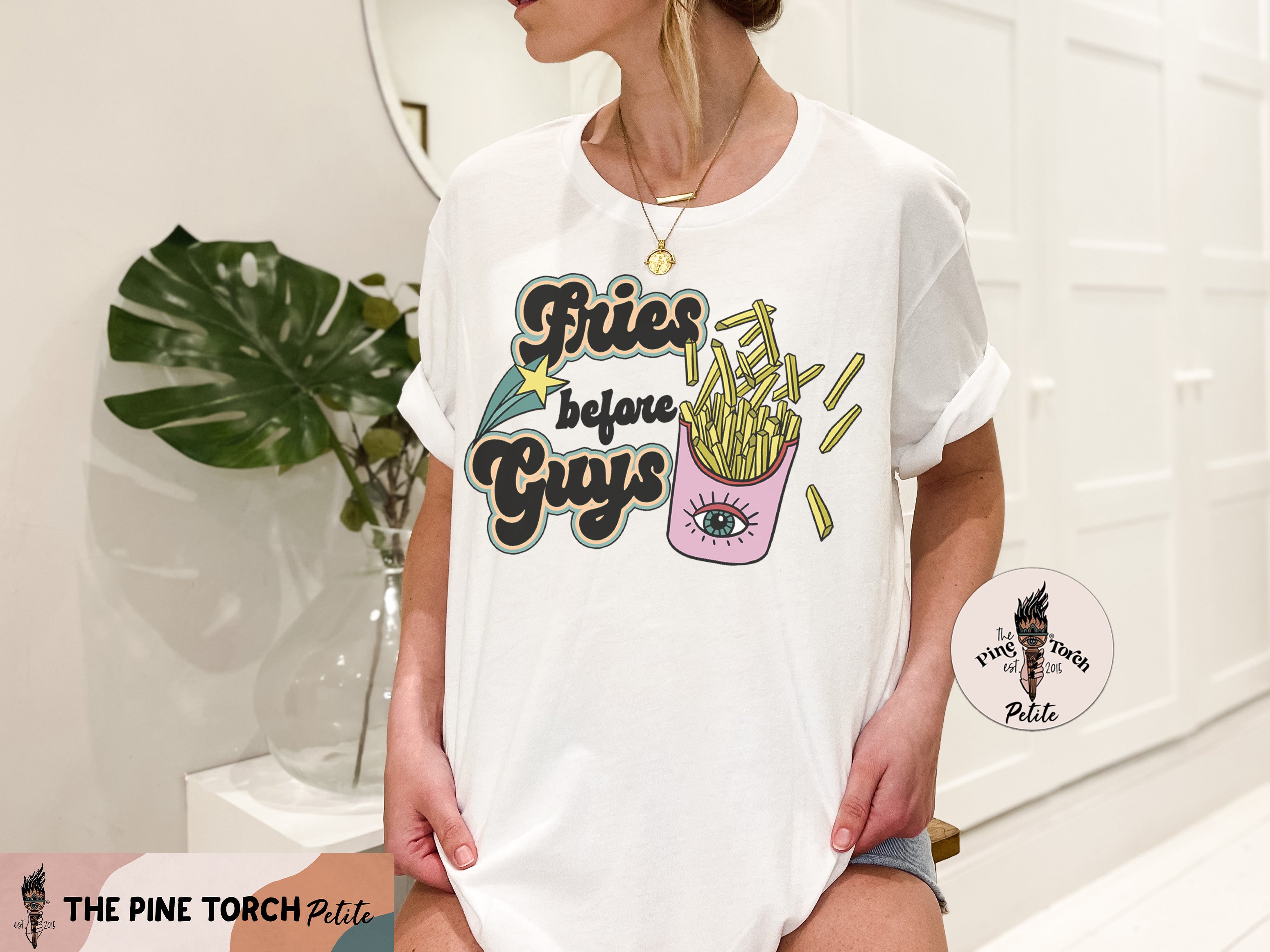 « FRIES BEFORE GUYS » UNISEX WHITE OR CREAM TEE