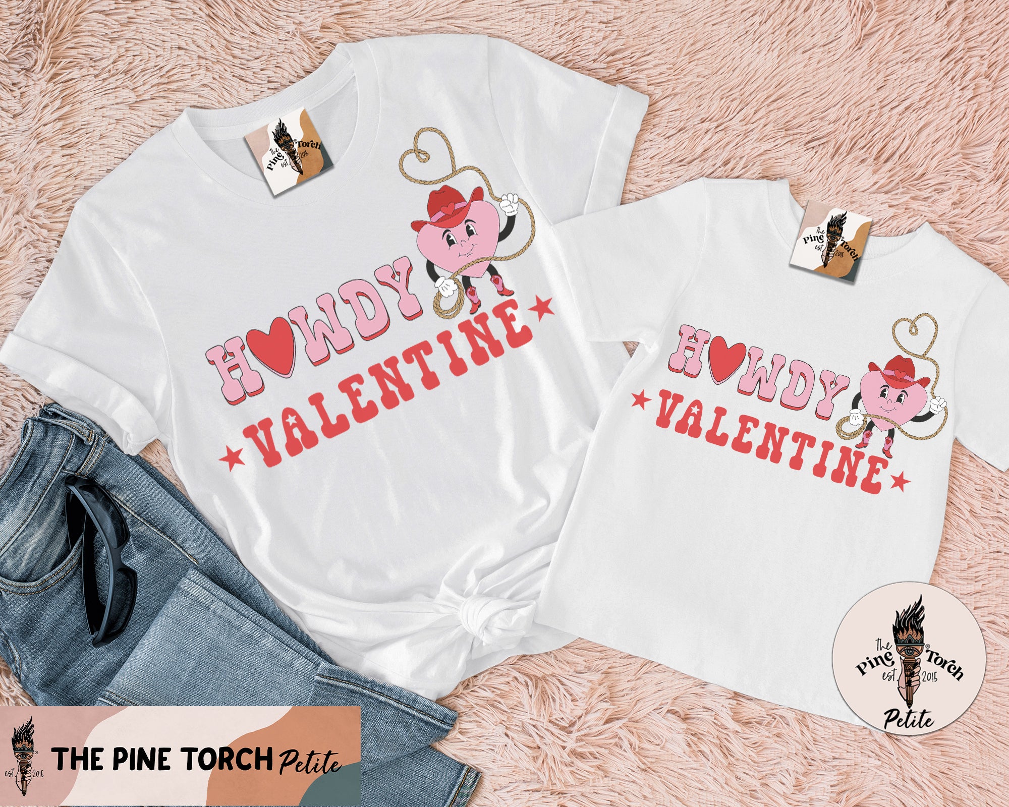 « HOWDY VALENTINE » UNISEX WHITE OR CREAM TEE