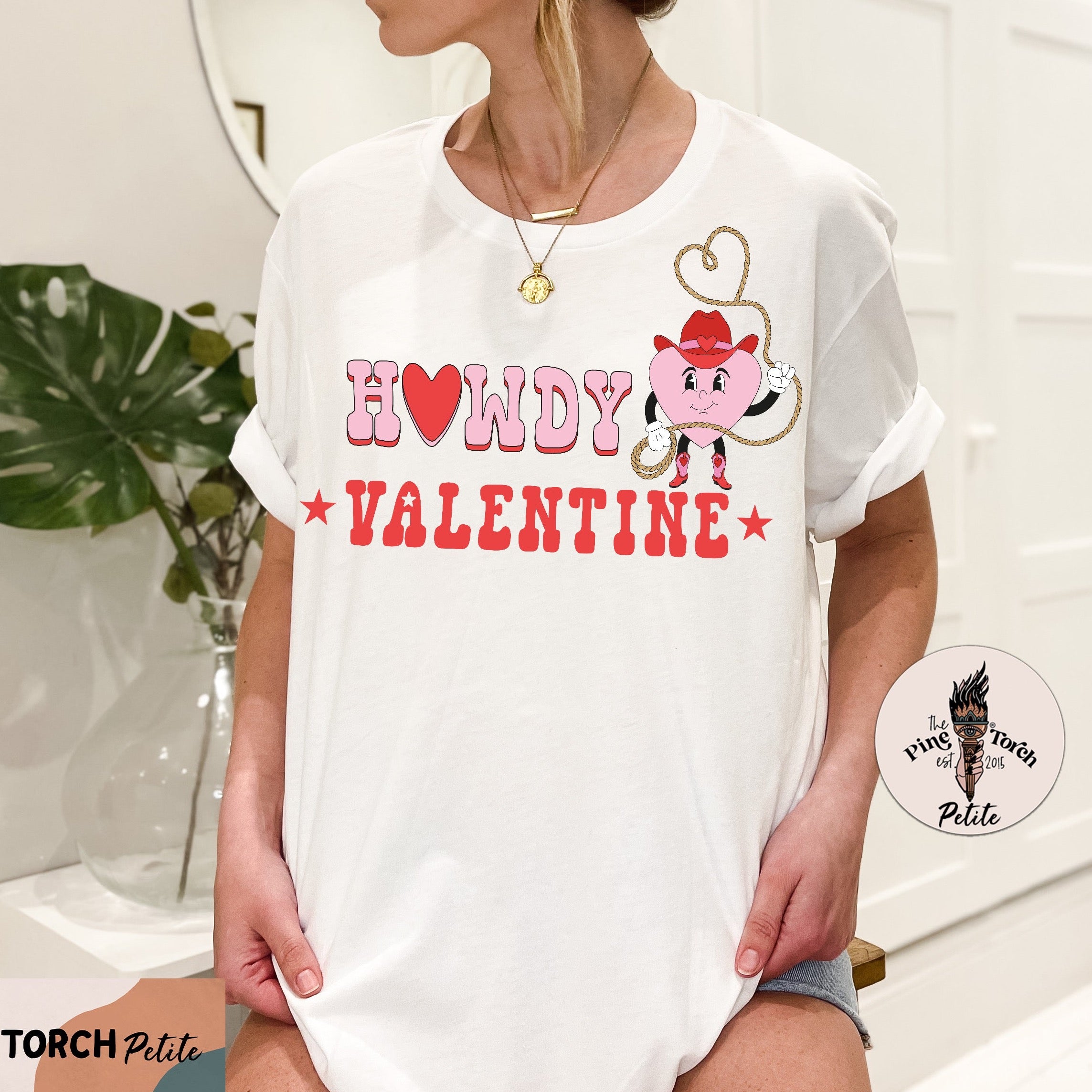 « HOWDY VALENTINE » UNISEX WHITE OR CREAM TEE