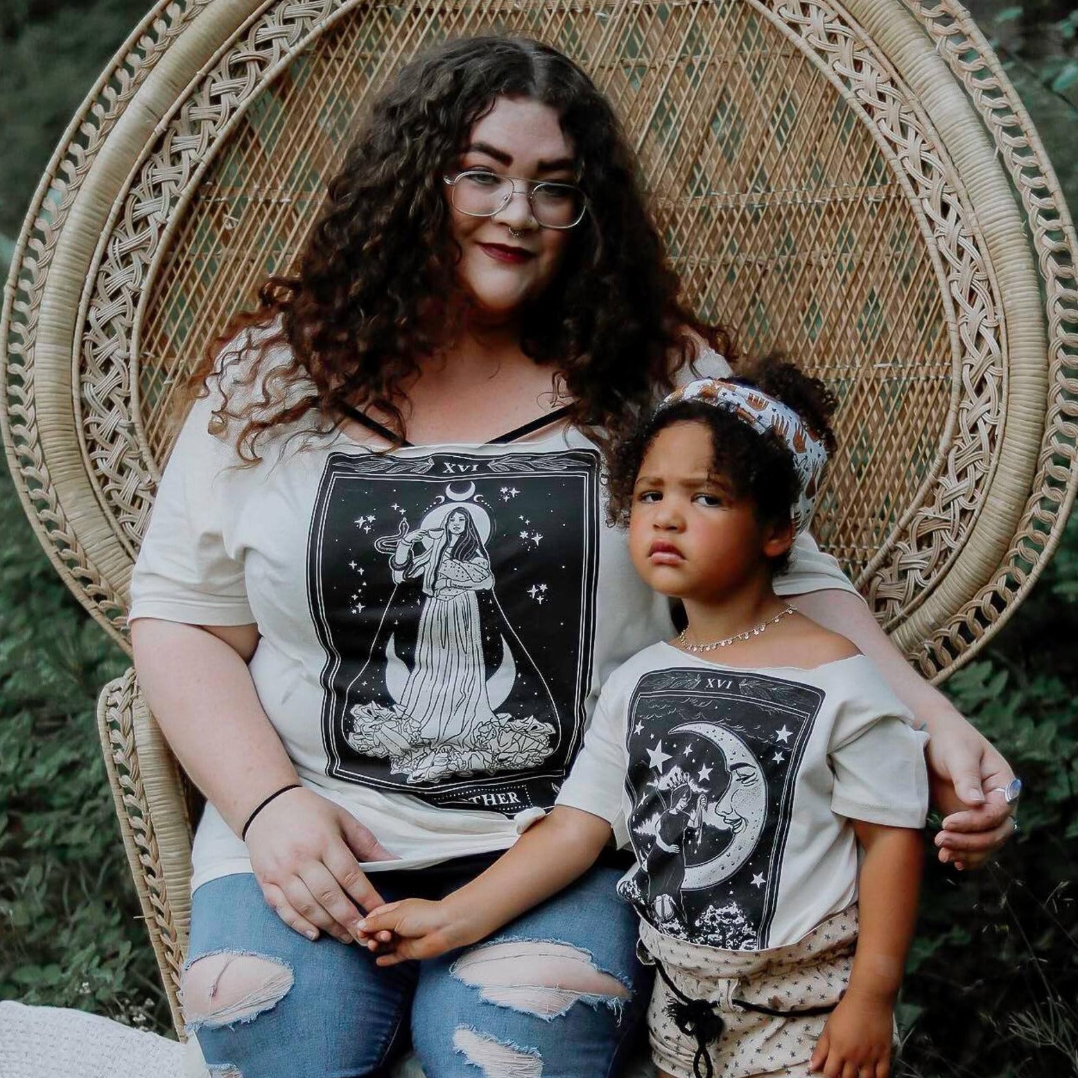 « THE MOTHER TAROT + THE CHILD TAROT » MOMMY & ME // Cream Unisex Tee + Bodysuit