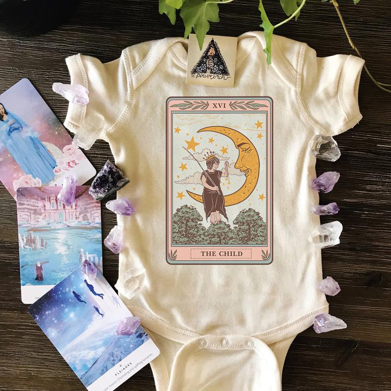 « THE MOTHER TAROT + THE CHILD TAROT » MOMMY & ME // Cream Unisex Tee + Bodysuit