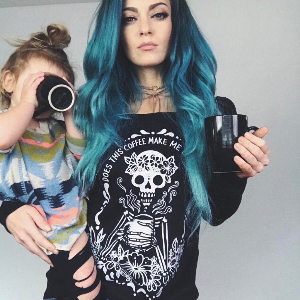 « COFFEE SKELETON » WOMEN'S SLOUCHY WIDENECK SWEATSHIRT