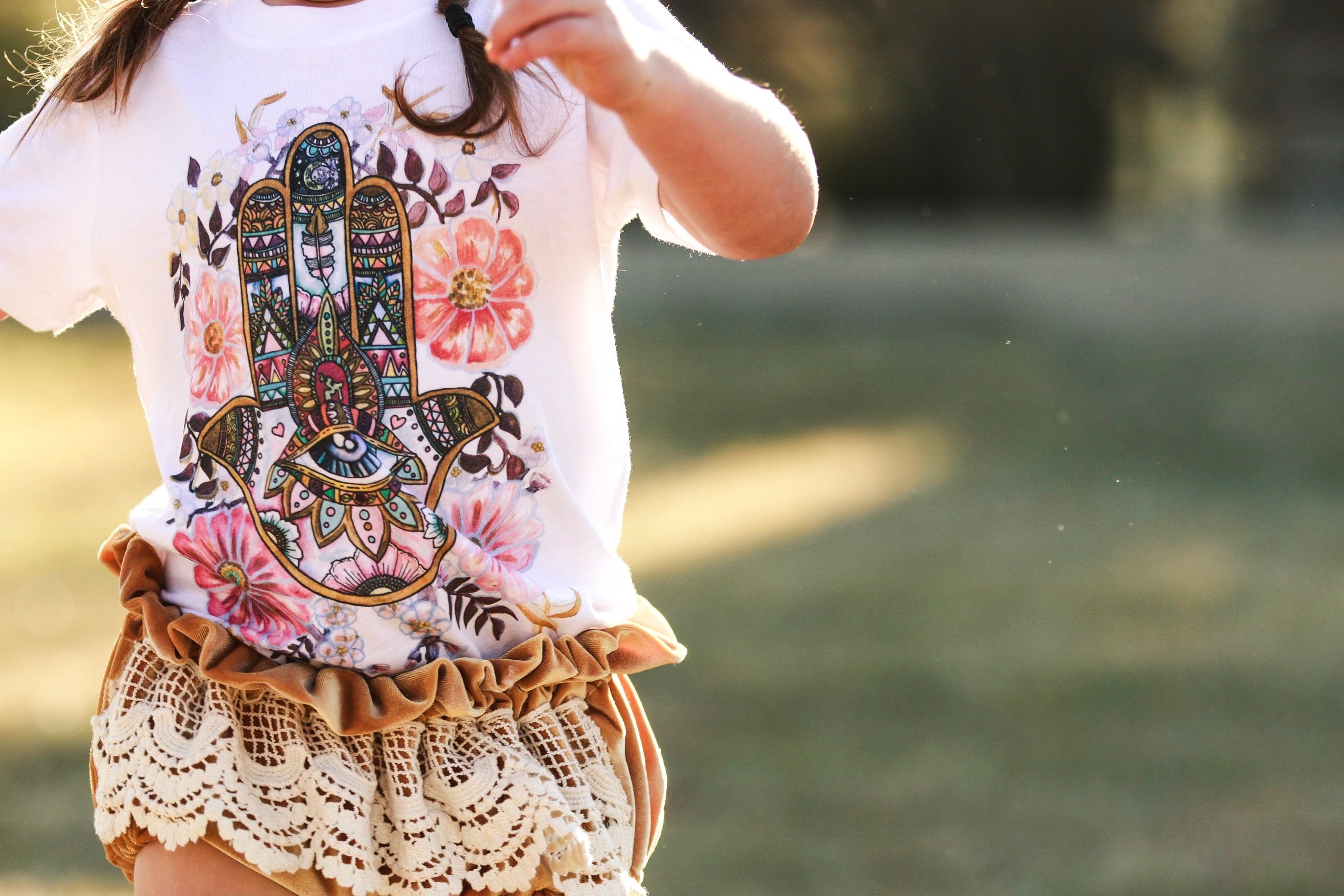 SPECIAL EDITION « BOHEMIAN DREAMS BOX » BLOOMERS, HAMSA TEE, HAMSA TOPKNOT