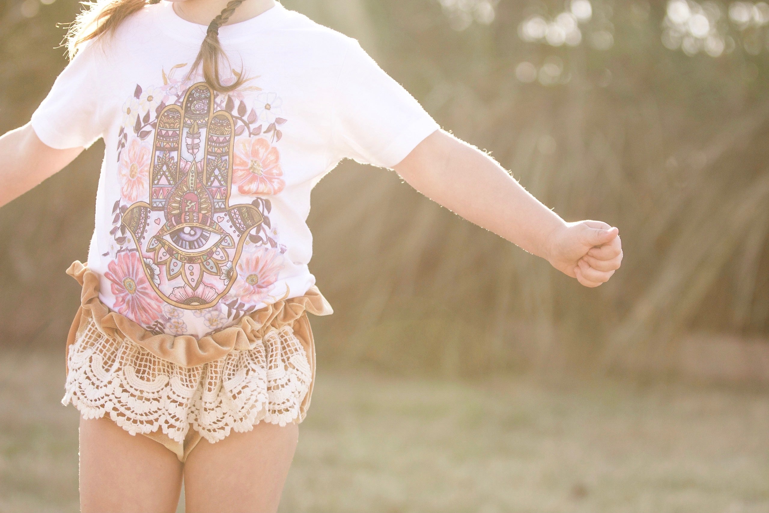 SPECIAL EDITION « BOHEMIAN DREAMS BOX » BLOOMERS, HAMSA TEE, HAMSA TOPKNOT