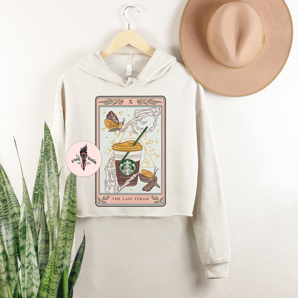 « THE LAST STRAW » CREAM CROP HOODIE