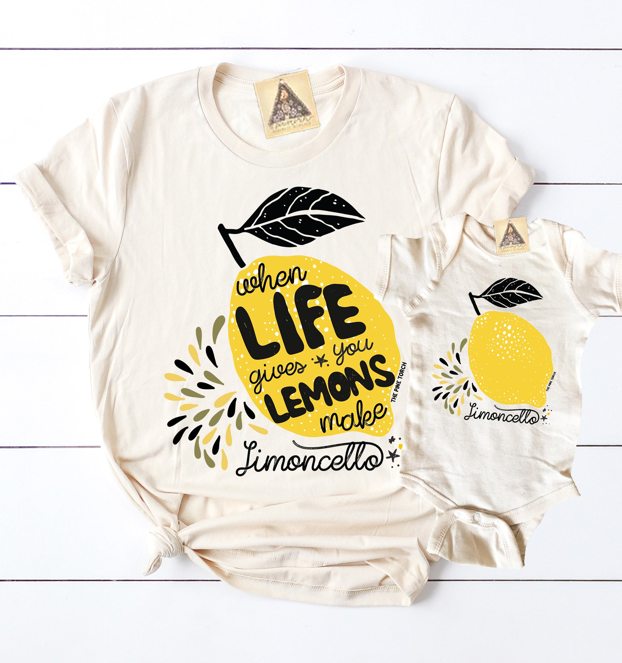 « MAKE LIMONCELLO » MOMMY & ME // Unisex Cream Tee + Cream Bodysuit