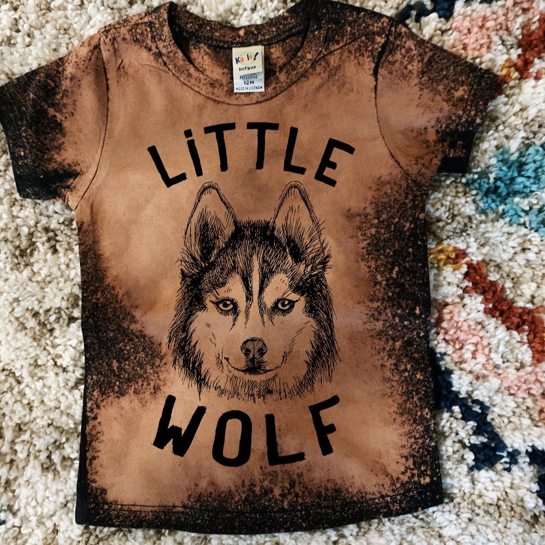 « LITTLE WOLF » ACID WASH KID'S TEE