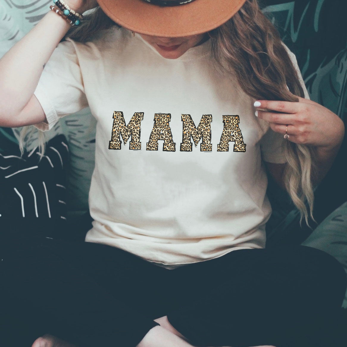 « LEOPARD PRINT MAMA » UNISEX CREAM TEE