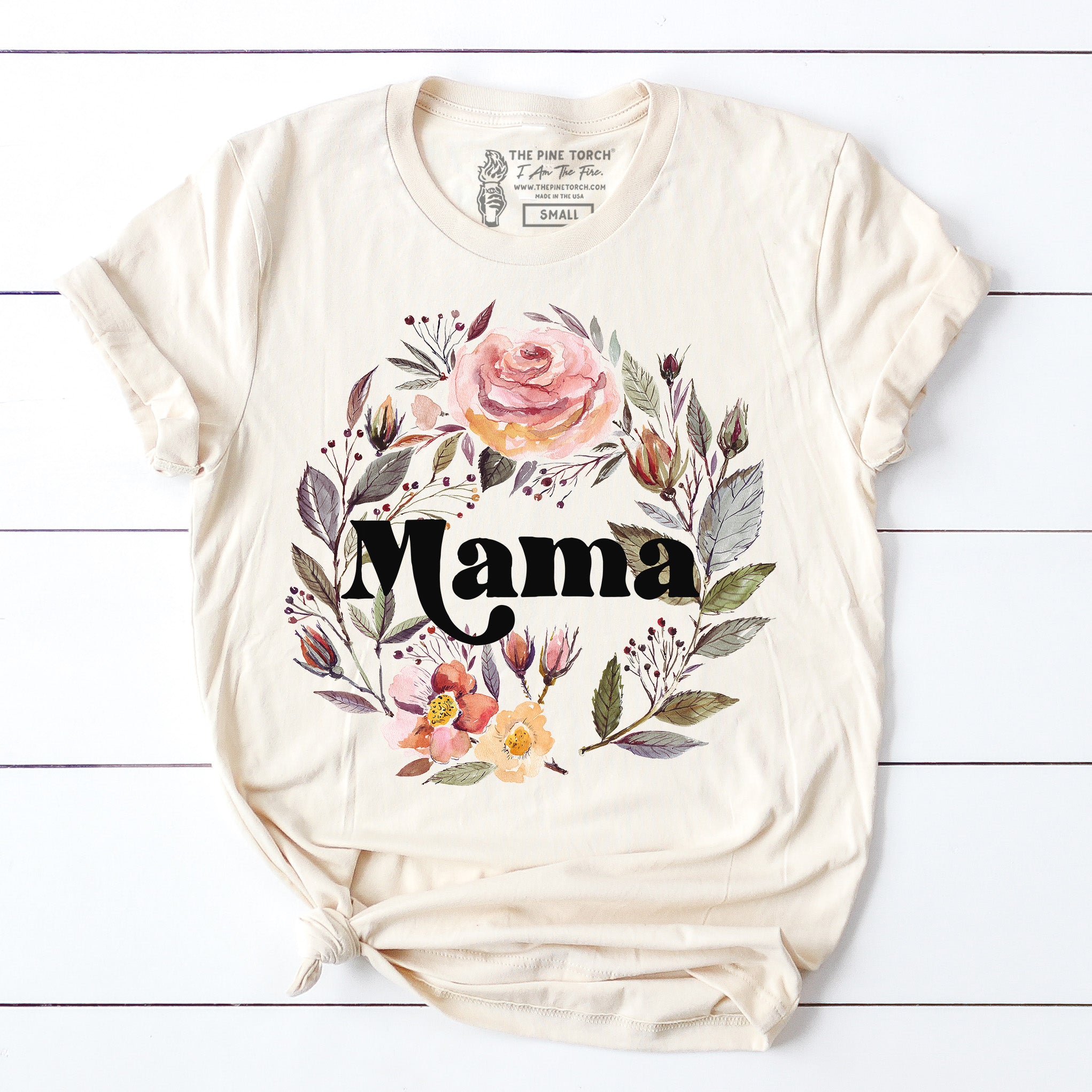 « MAMA WITH ROSES » UNISEX CREAM TEE