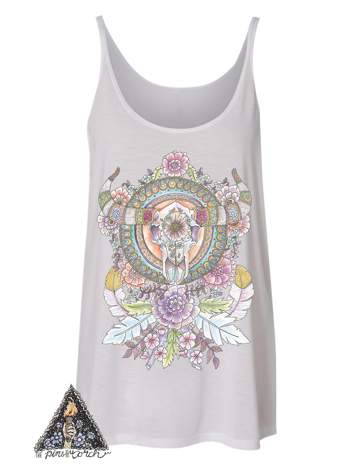 « BULL SKULL MANDALA » WOMEN'S SLOUCHY TANK