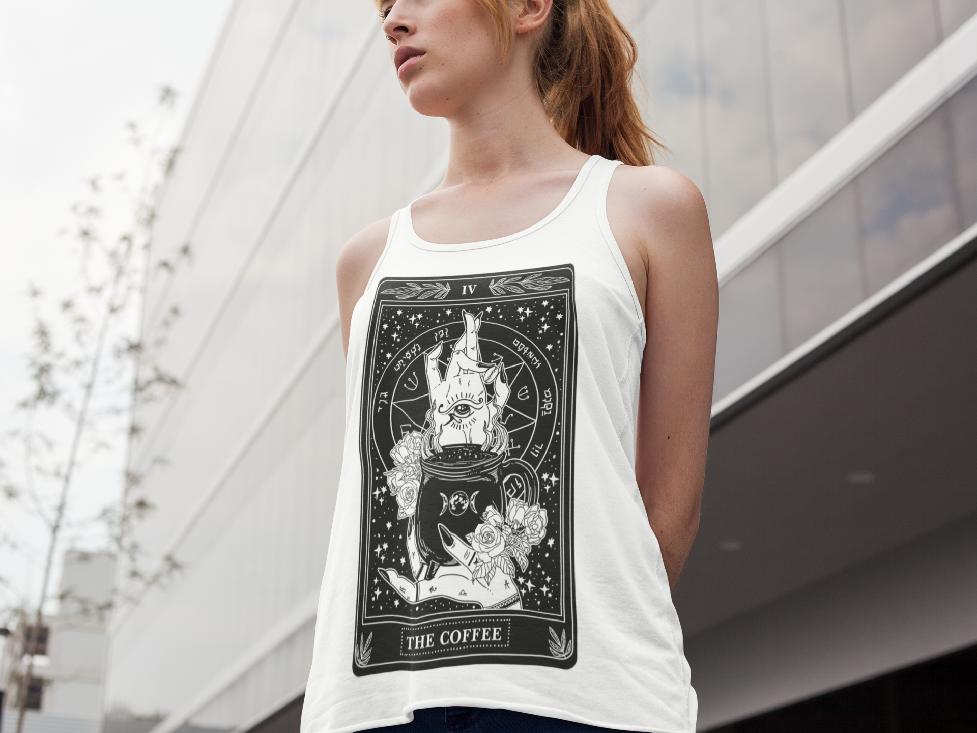 « THE COFFEE » WOMEN'S SLOUCHY or RACERBACK TANK