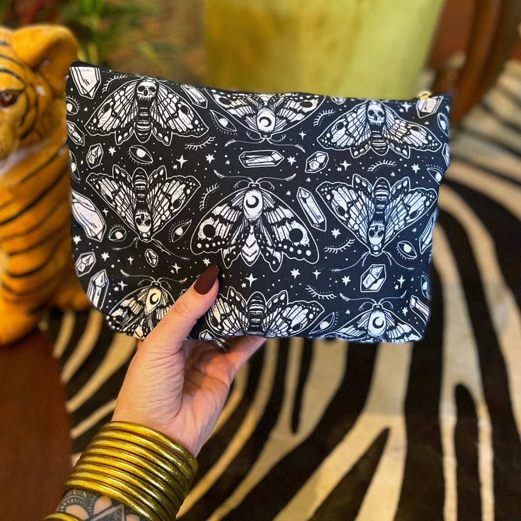 MOTH PATTERN // COSMETIC ZIP POUCH