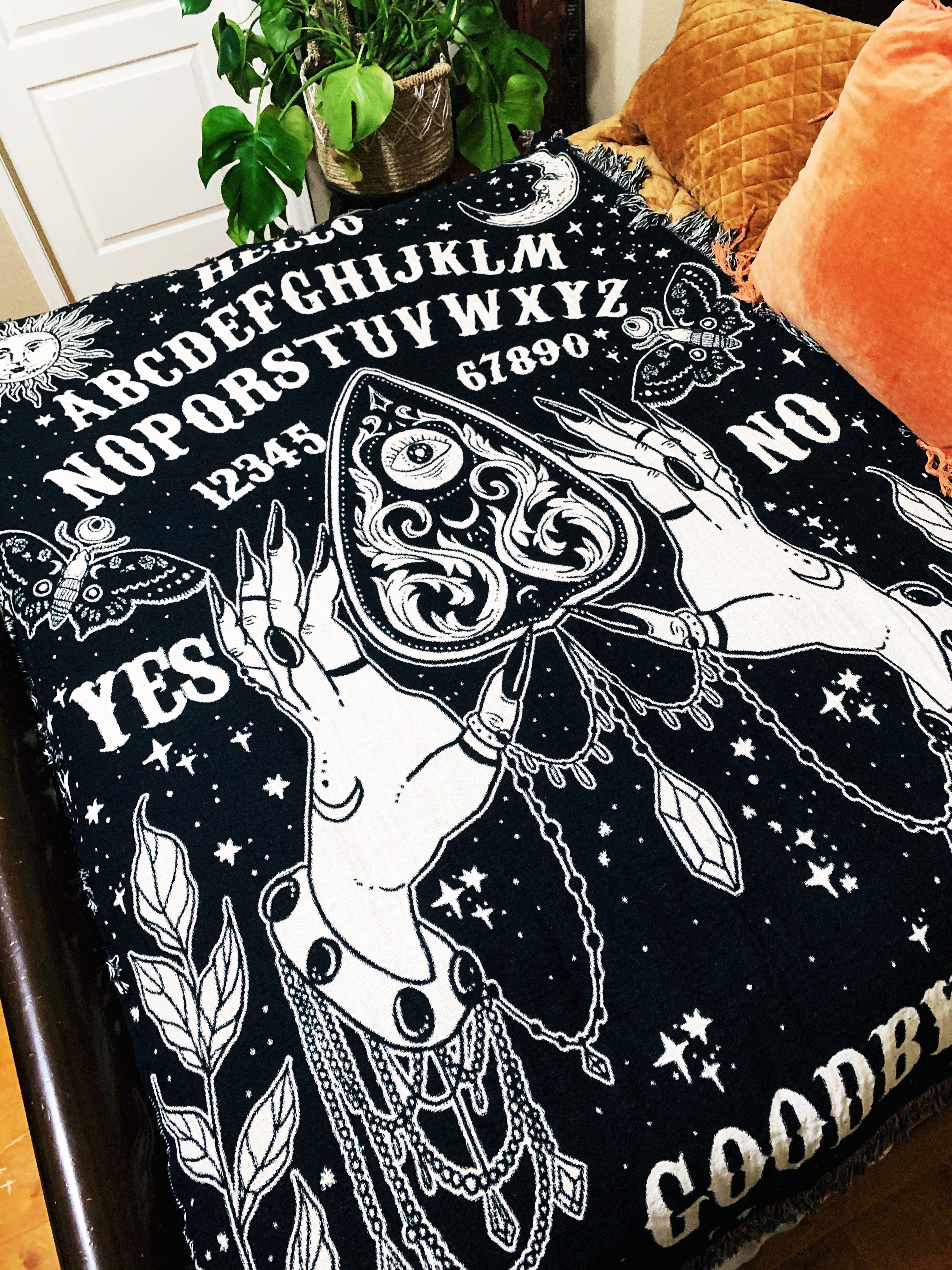 LIFE SIZE OUIJA BOARD // WOVEN FRINGE BLANKET