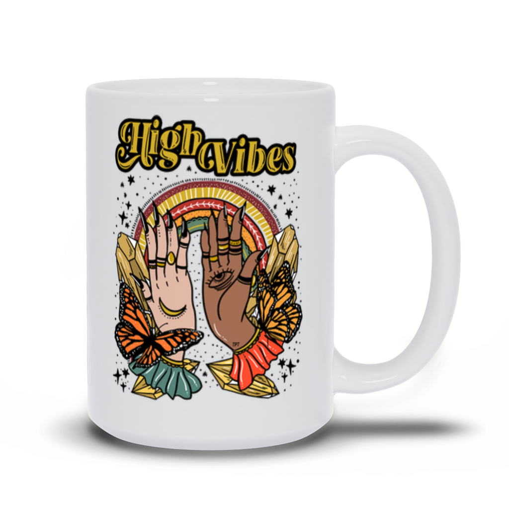 HIGH VIBES // WHITE MUG