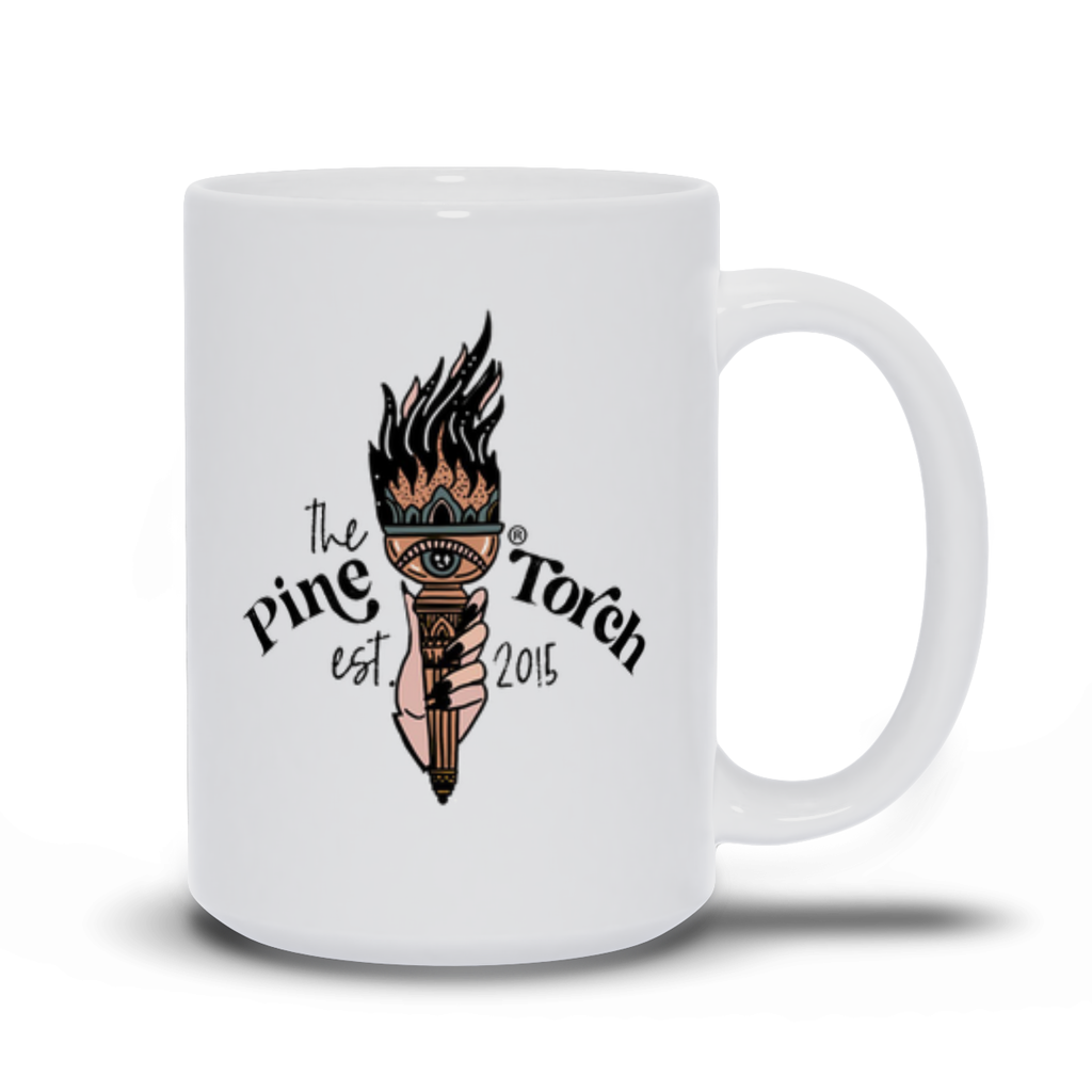 THE PINE TORCH LOGO // WHITE MUG