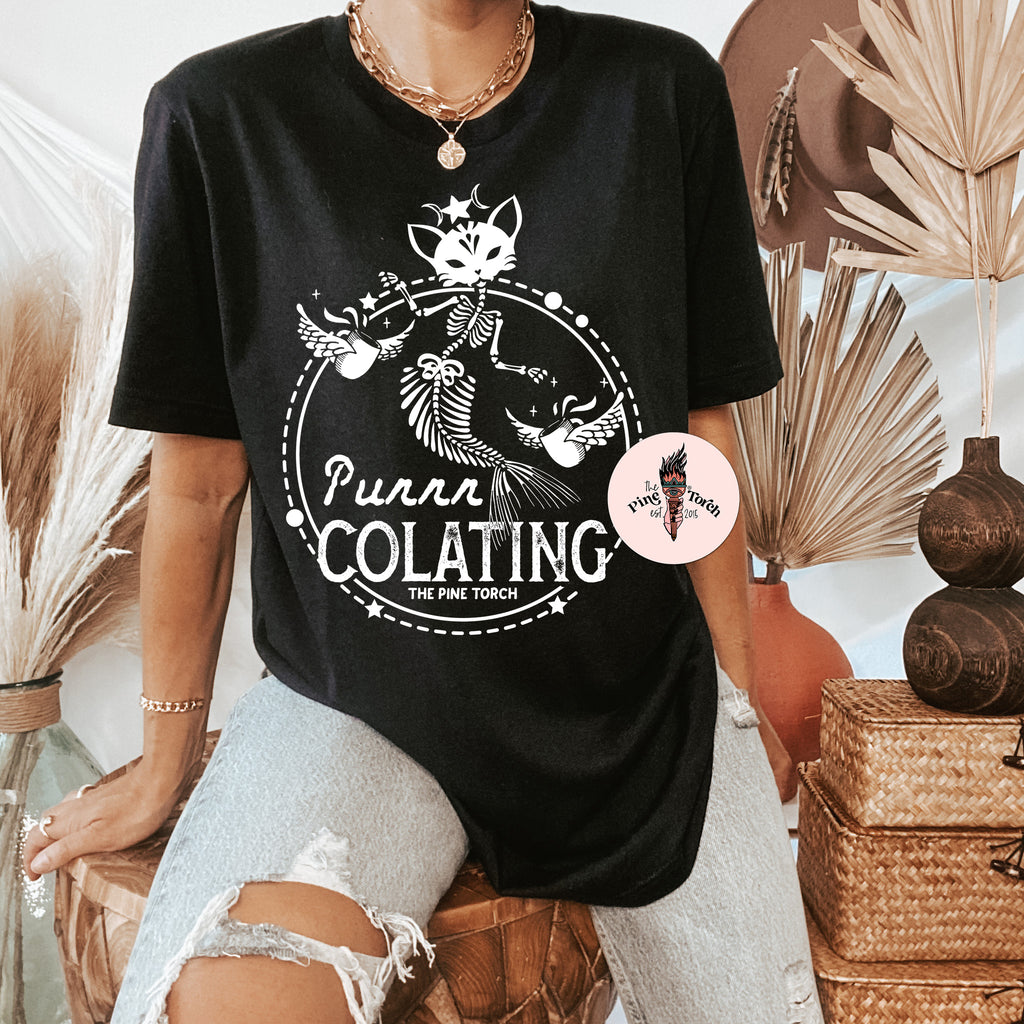 PURR-COLATING // BLACK UNISEX TEE