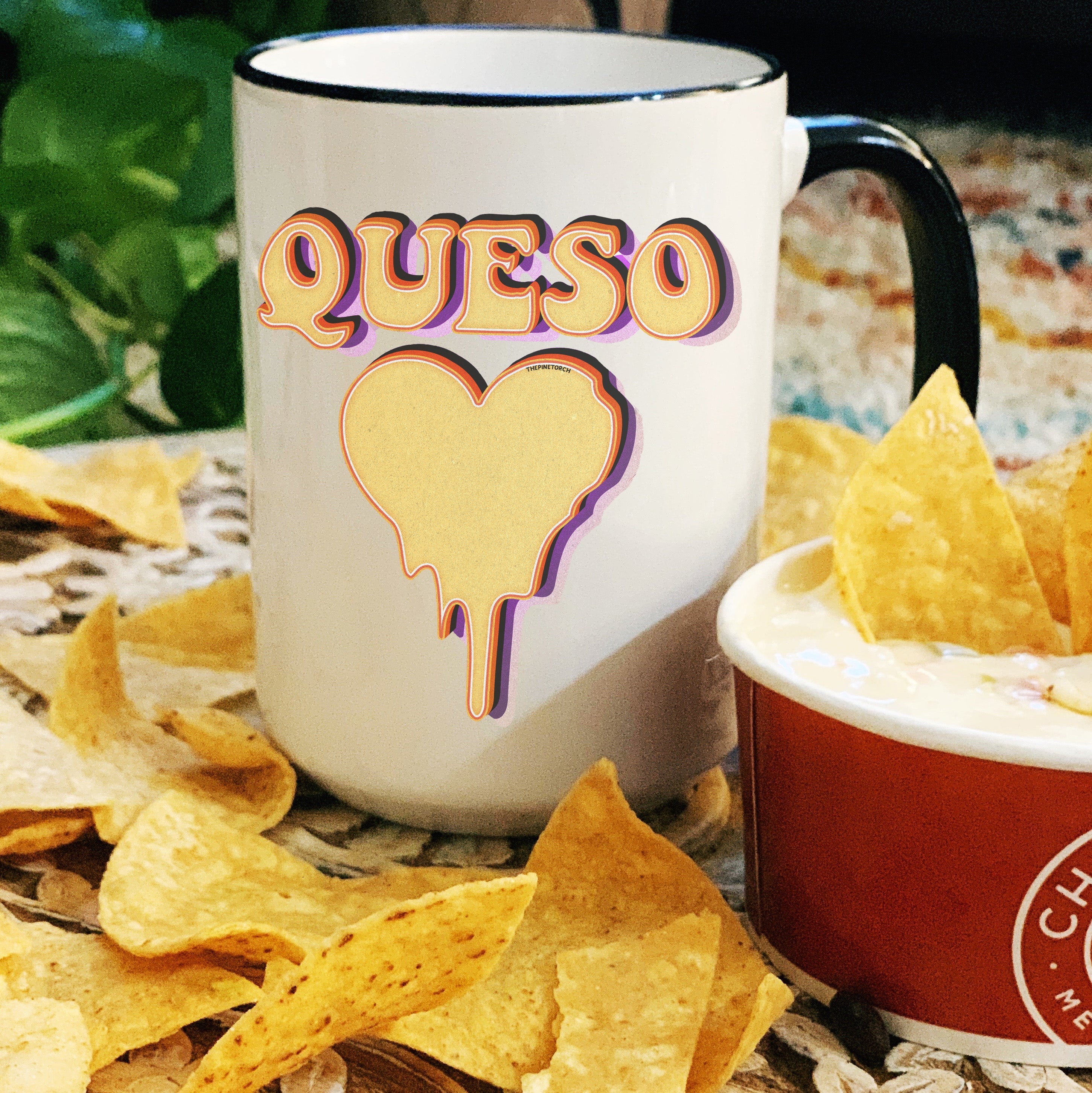 QUESO // BLACK RIM MUG