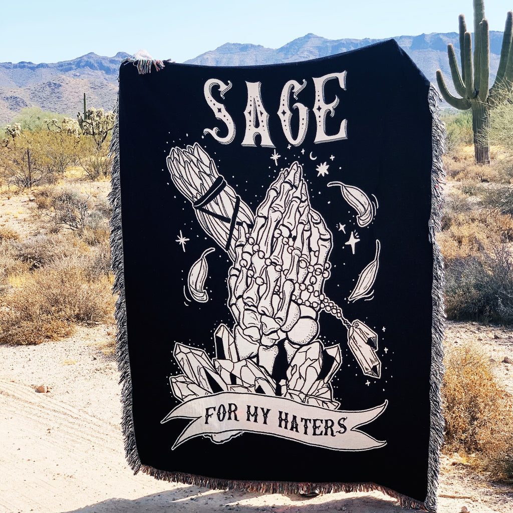 SAGE FOR MY HATERS // WOVEN FRINGE BLANKET