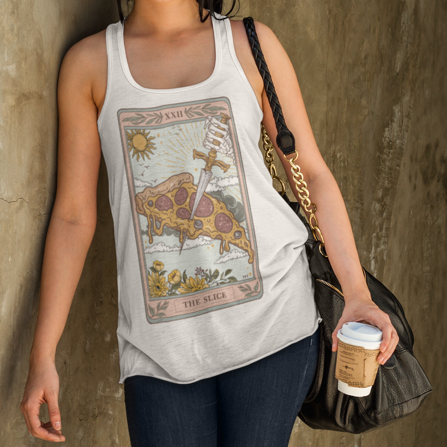 « THE SLICE » WOMEN'S SLOUCHY or RACERBACK TANK