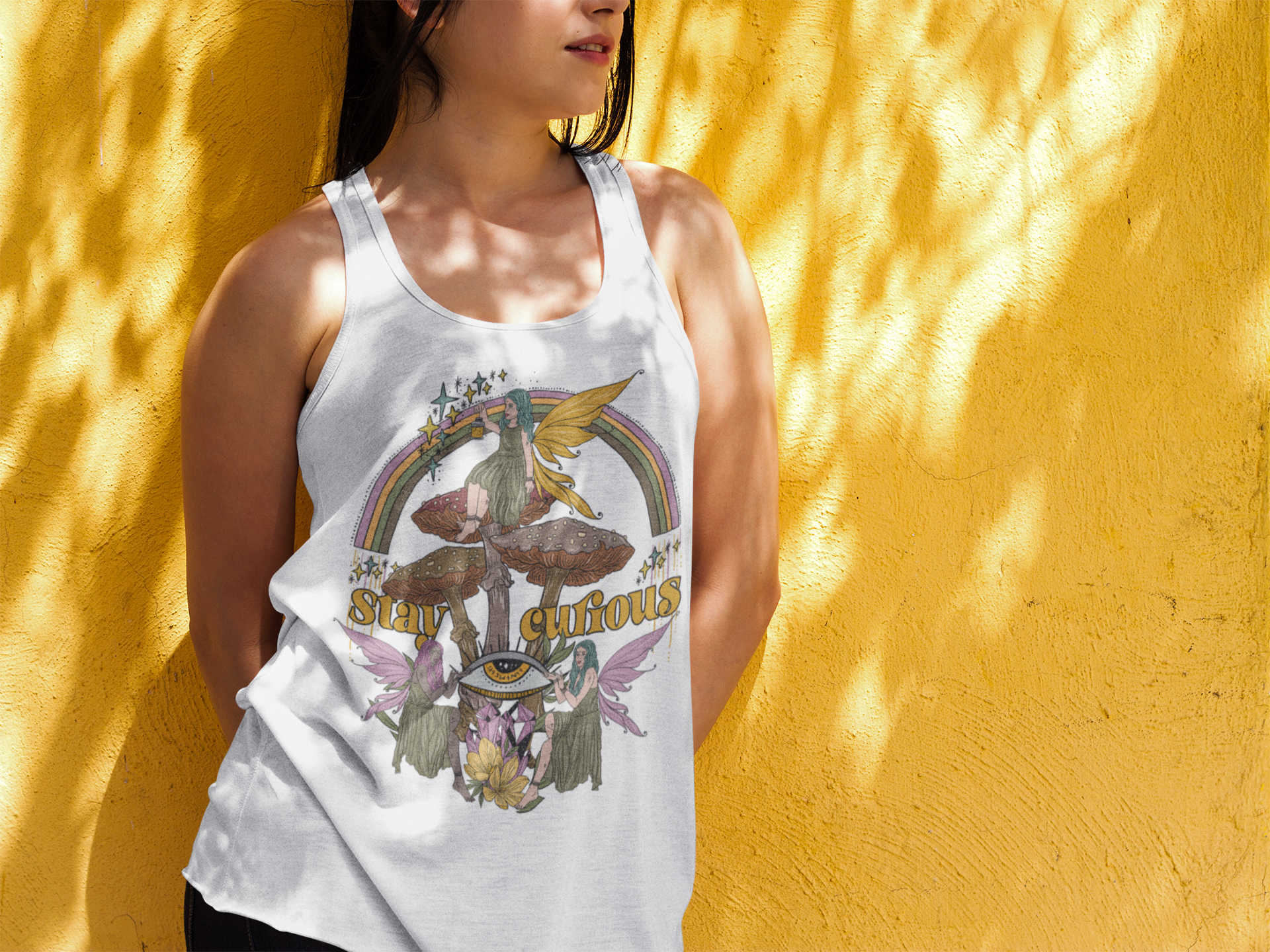« STAY CURIOUS » SLOUCHY OR RACERBACK TANK