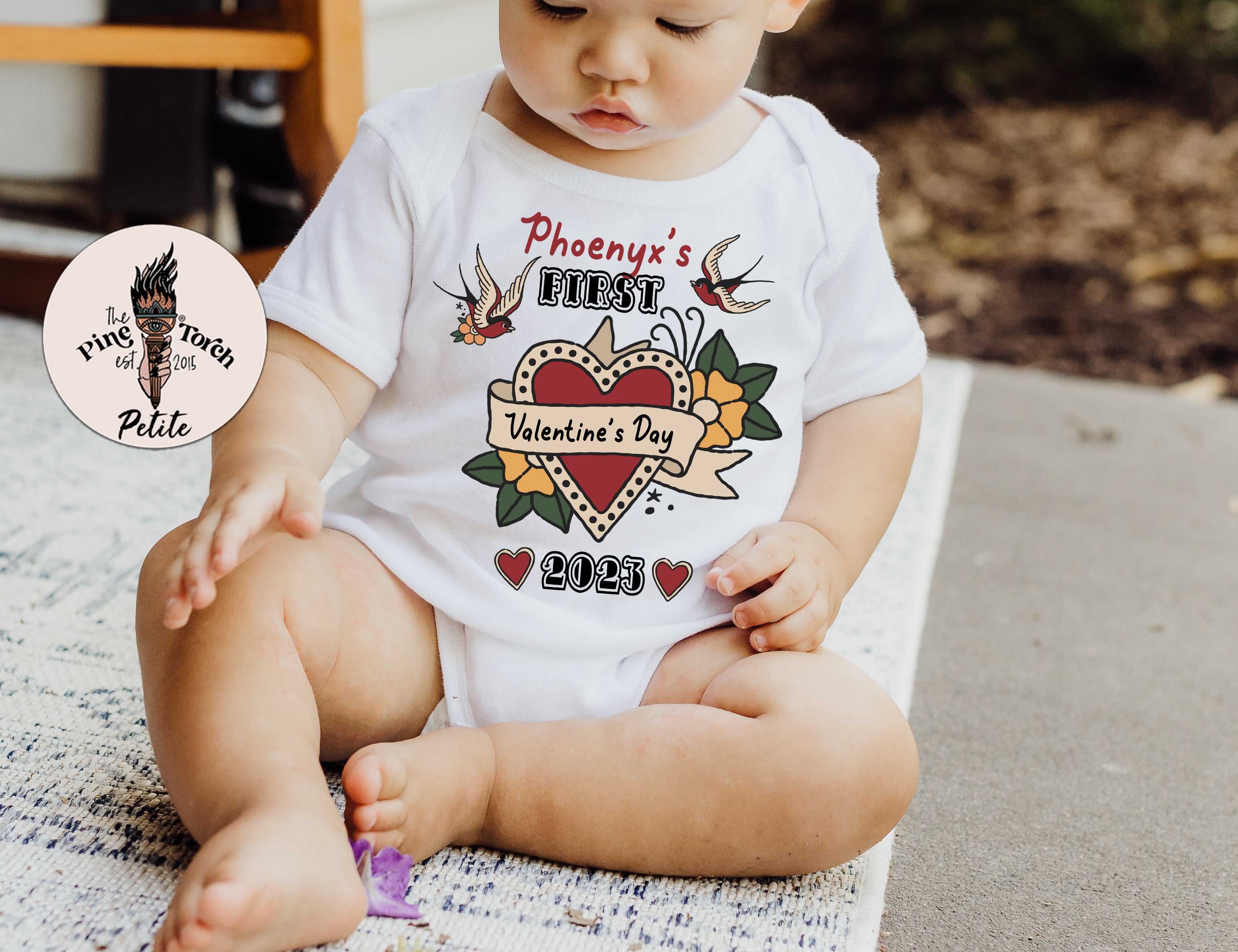 « CUSTOM FIRST VALENTINE'S DAY (TATTOO STYLE) » KID'S TEE