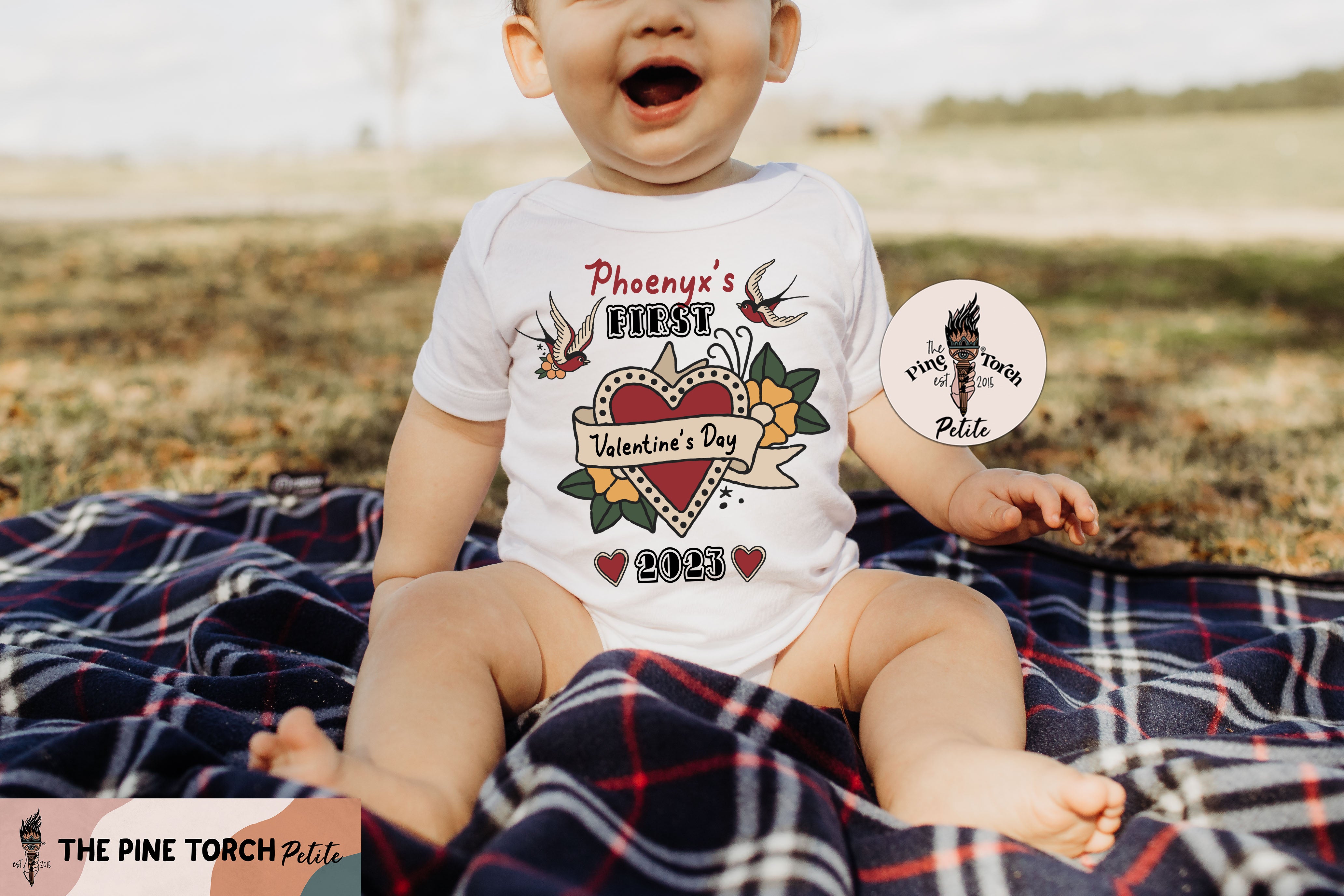 « CUSTOM FIRST VALENTINE'S DAY (TATTOO STYLE) » KID'S TEE