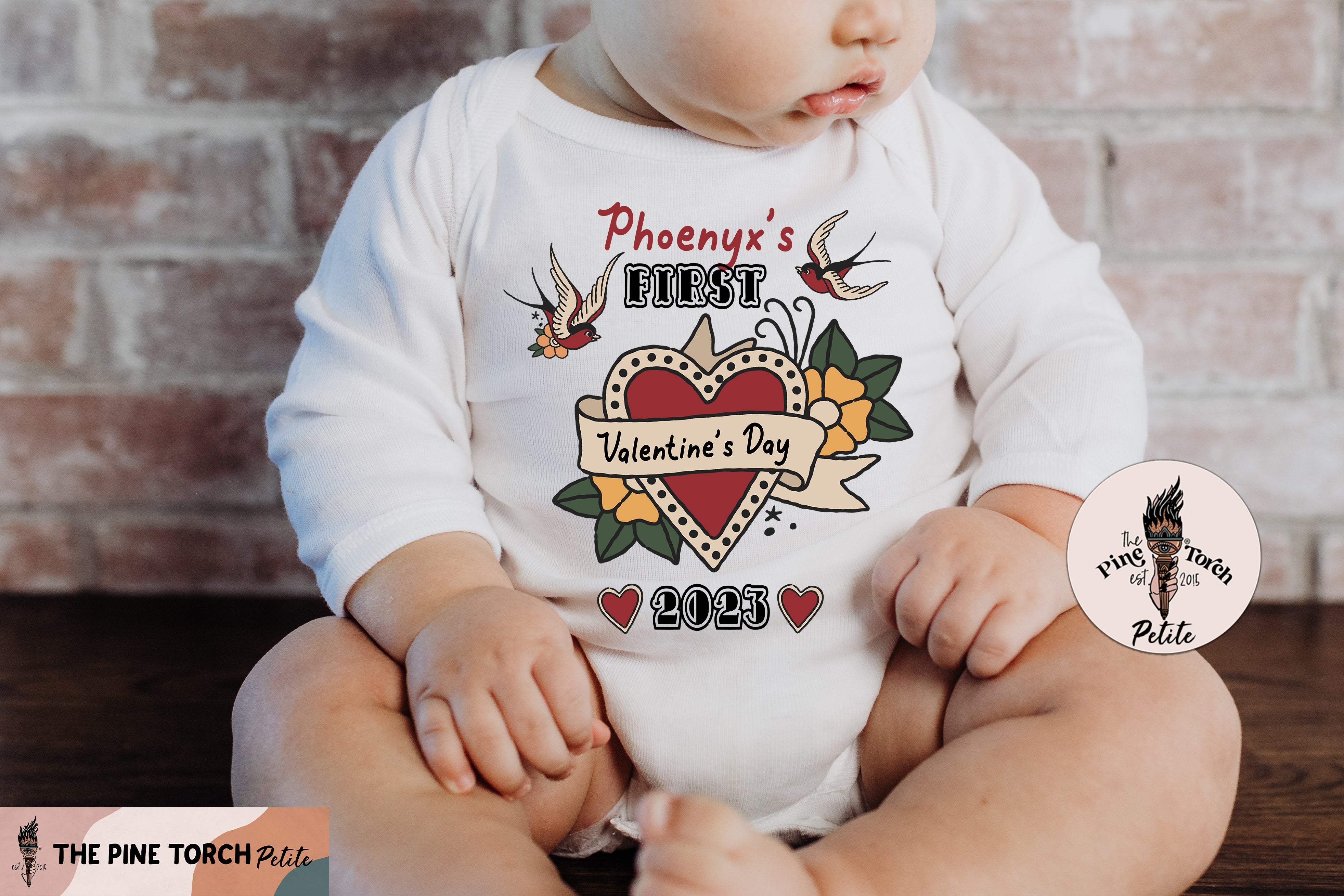 « CUSTOM FIRST VALENTINE'S DAY (TATTOO STYLE) » KID'S TEE