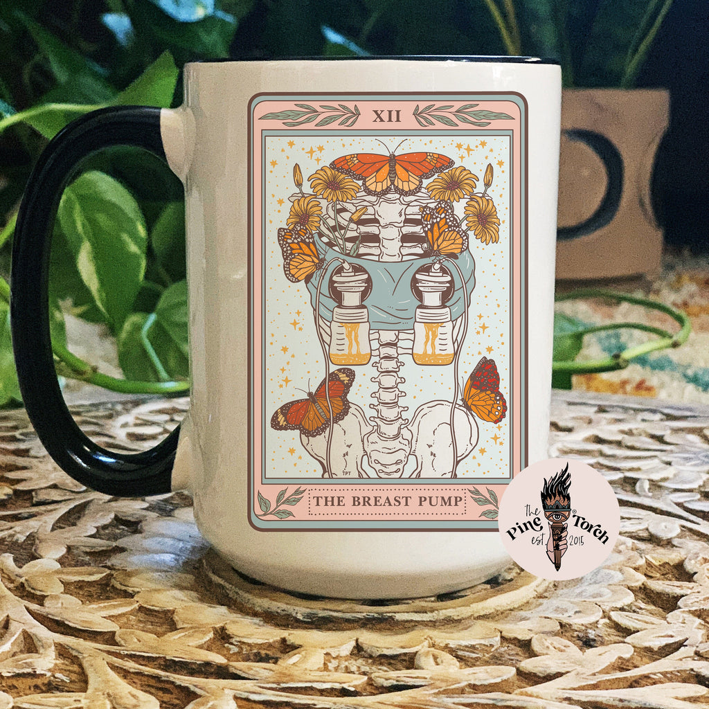 THE BREAST PUMP (COLOR) // BLACK RIM MUG