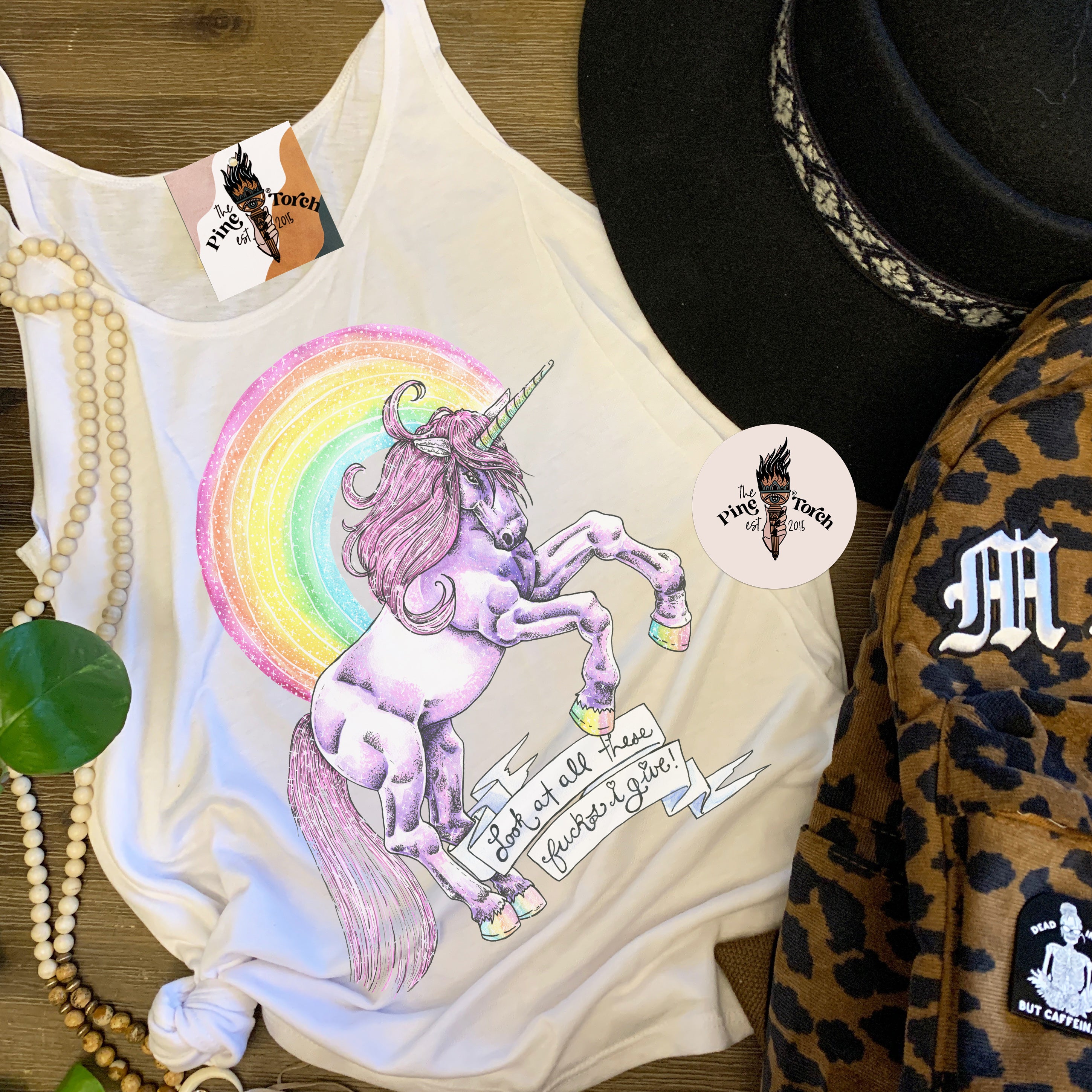 « UNICORN LOOK AT ALL THESE F*CKS I GIVE » WOMEN'S SLOUCHY TANK