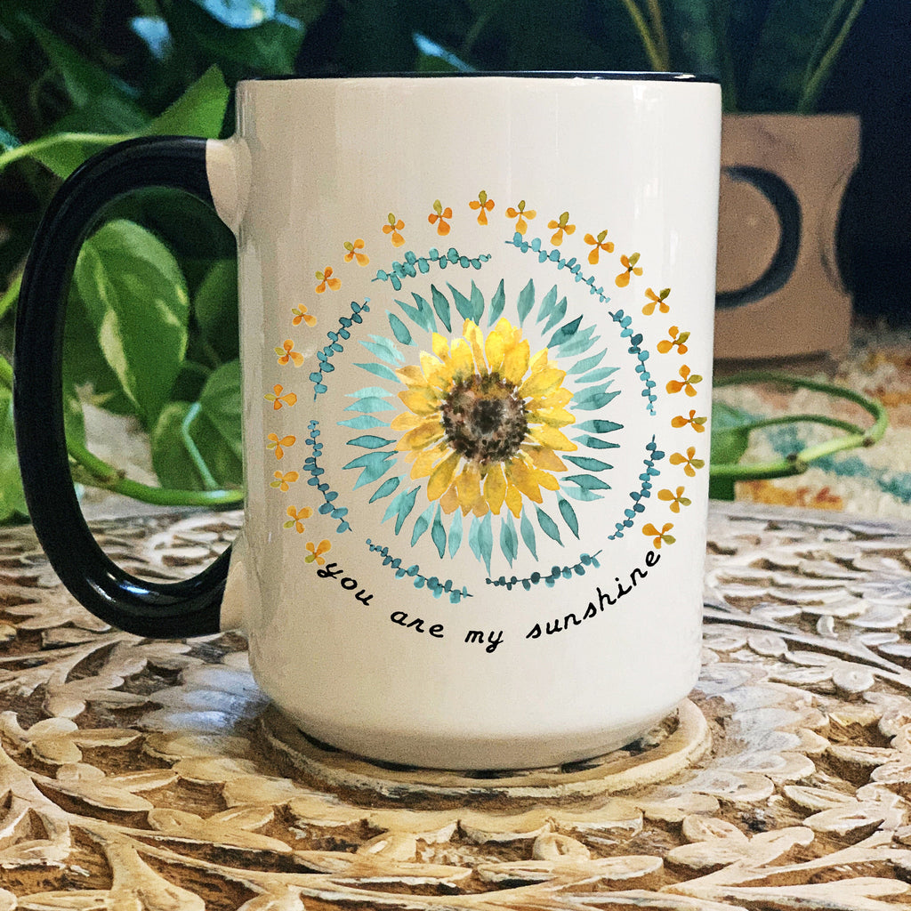 YOU ARE MY SUNSHINE // BLACK RIM MUG